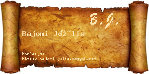Bajomi Júlia névjegykártya