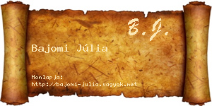 Bajomi Júlia névjegykártya
